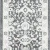 Miss Amara Vada Cream Ivory And Grey Traditional Medallion Floral Runner Rug All Rugs