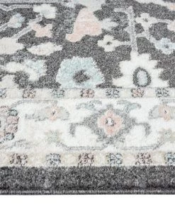 Miss Amara All Rugs Vada Cream Ivory And Grey Traditional Medallion Floral Rug