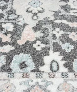 Miss Amara All Rugs Vada Cream Ivory And Grey Traditional Medallion Floral Rug