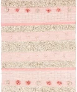 Miss Amara Valentina Pink Tassel Flatweave Cotton Rug