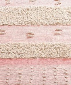 Miss Amara Valentina Pink Tassel Flatweave Cotton Rug