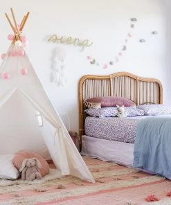 Miss Amara Valentina Pink Tassel Flatweave Cotton Rug