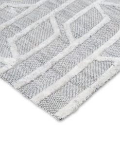 Miss Amara Verna Grey Ivory Geometric Textured Rug All Rugs