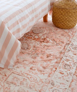 Miss Amara Veronique Peach And Brown Distressed Washable Rug All Rugs