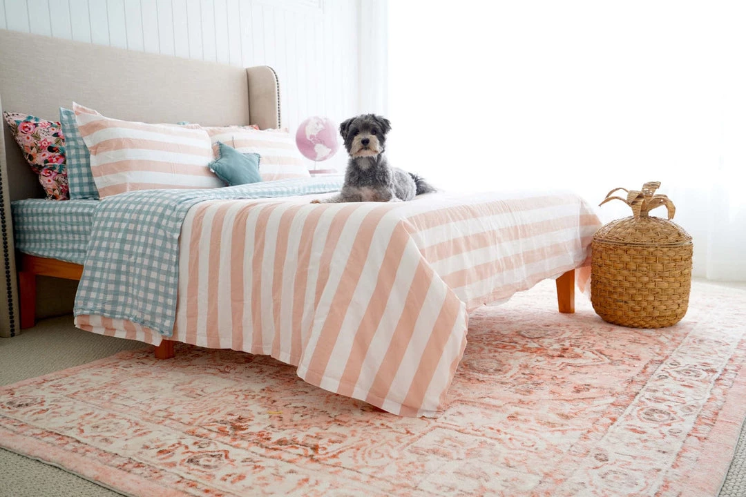 Miss Amara Veronique Peach And Brown Distressed Washable Rug All Rugs