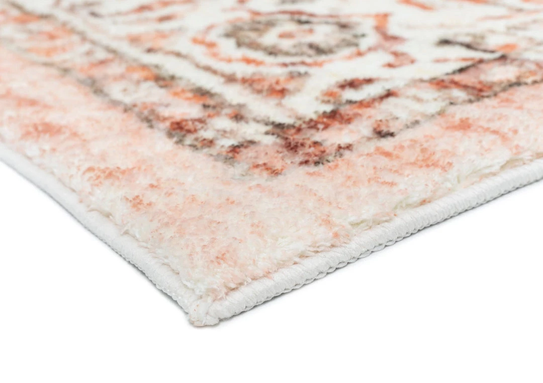 Miss Amara Veronique Peach And Brown Distressed Washable Rug All Rugs