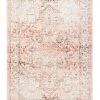 Miss Amara Veronique Peach And Brown Distressed Washable Rug All Rugs