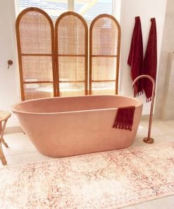 Miss Amara Veronique Peach And Brown Distressed Washable Runner Rug All Rugs