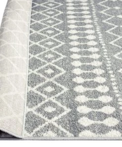 Miss Amara All Rugs Vida Dark Grey And Ivory Tribal Diamond Rug