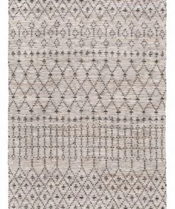 Miss Amara Viola Grey Cream And Black Tribal Rug