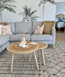 Miss Amara Viola Grey Cream And Black Tribal Rug