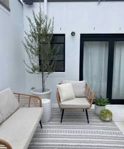 Miss Amara All Rugs Violetta Beige & Grey Tribal Indoor Outdoor PET Rug