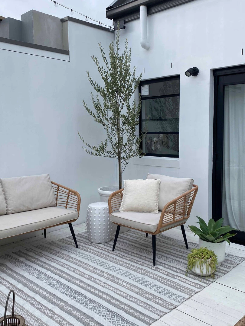 Miss Amara All Rugs Violetta Beige & Grey Tribal Indoor Outdoor PET Rug