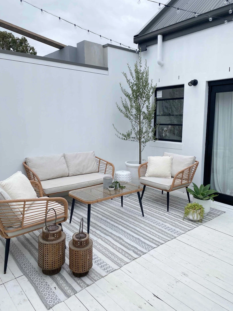 Miss Amara All Rugs Violetta Beige & Grey Tribal Indoor Outdoor PET Rug