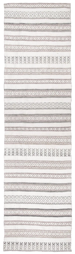 Miss Amara All Rugs Violetta Beige & Grey Tribal Indoor Outdoor PET Runner Rug