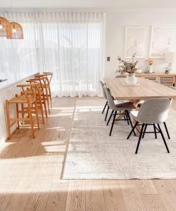 Miss Amara Wilamina Grey And Ivory Distressed Floral Rug