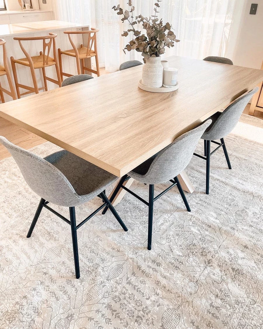 Miss Amara Wilamina Grey And Ivory Distressed Floral Rug