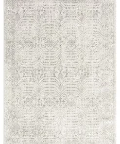 Miss Amara Wilamina Grey And Ivory Distressed Floral Rug