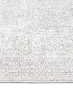 Miss Amara Wilamina Grey And Ivory Distressed Floral Rug