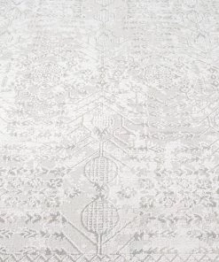 Miss Amara Wilamina Grey And Ivory Distressed Floral Rug