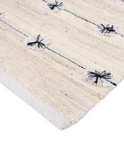 Miss Amara Willow Cream And Black Tufted Jute Runner Rug All Rugs