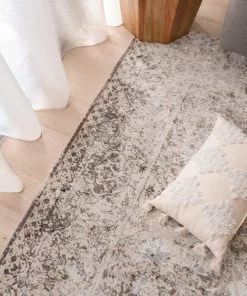 Miss Amara Winona Cream Brown And Silver Grey Traditional Floral Rug All Rugs