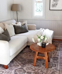 Miss Amara All Rugs Xandria Purple Grey And Cream Floral Distressed Rug