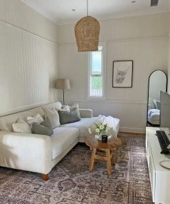 Miss Amara All Rugs Xandria Purple Grey And Cream Floral Distressed Rug