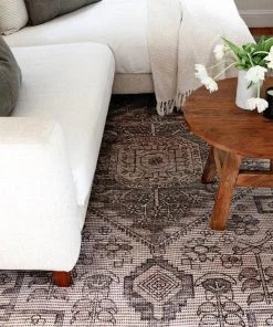 Miss Amara All Rugs Xandria Purple Grey And Cream Floral Distressed Rug