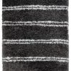 Miss Amara All Rugs Yara Charcoal Grey And Ivory Shag Indoor Mat