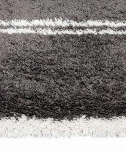 Miss Amara Yara Charcoal Grey And Ivory Shag Rug All Rugs