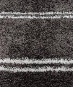 Miss Amara All Rugs Yara Charcoal Grey And Ivory Shag Indoor Mat