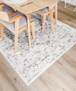 Miss Amara Yelina Cream And Grey Distressed Washable Rug All Rugs