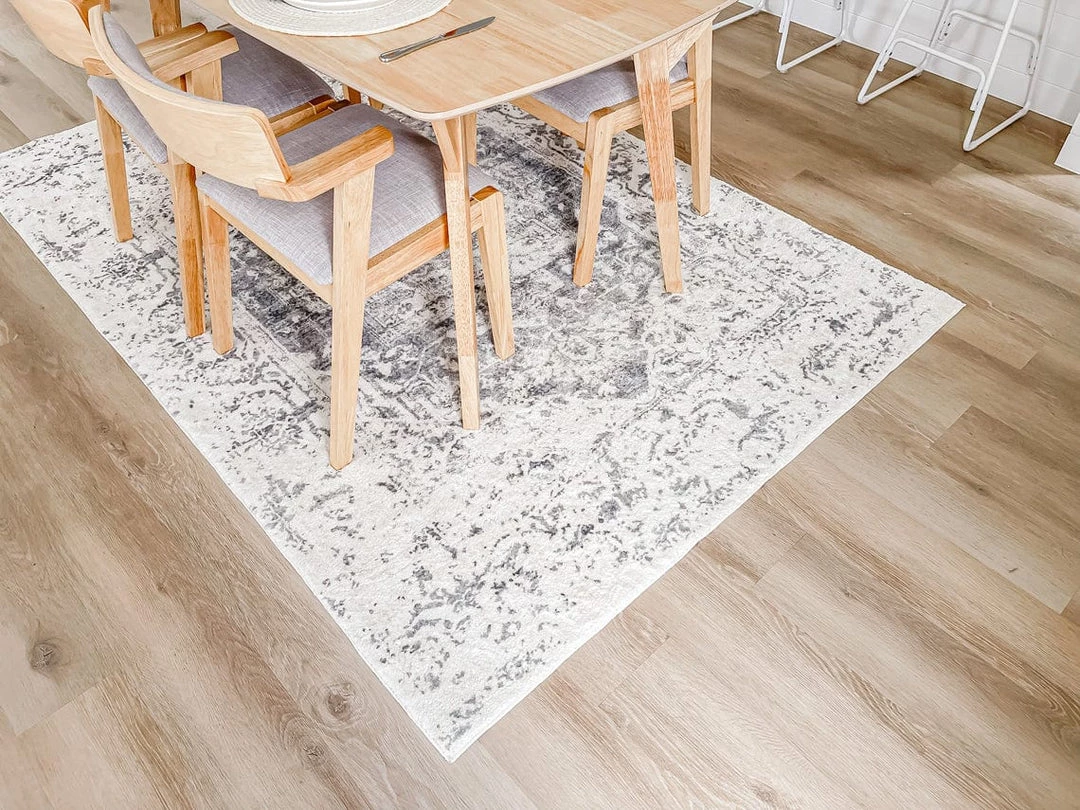 Miss Amara Yelina Cream And Grey Distressed Washable Rug All Rugs