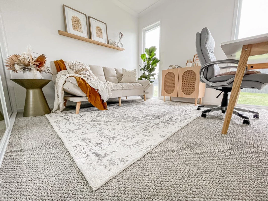 Miss Amara Yelina Cream And Grey Distressed Washable Rug All Rugs