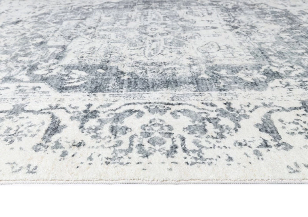 Miss Amara Yelina Cream And Grey Distressed Washable Rug All Rugs
