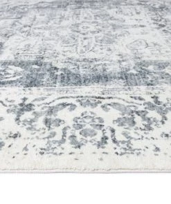 Miss Amara Yelina Cream And Grey Distressed Washable Runner Rug