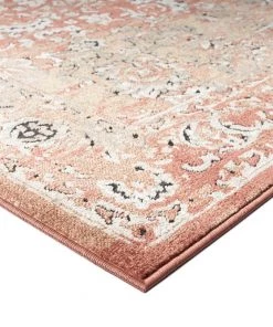 Miss Amara Yolanda Peach Terracotta Transitional Floral Motif Runner Rug All Rugs