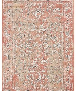 Miss Amara All Rugs Yolanda Peach Terracotta Transitional Floral Motif Rug
