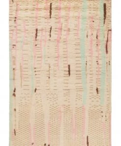 Miss Amara Zahari Pink And Green Abstract Tribal Wool Rug All Rugs
