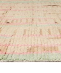 Miss Amara Zahari Pink And Green Abstract Tribal Wool Rug All Rugs