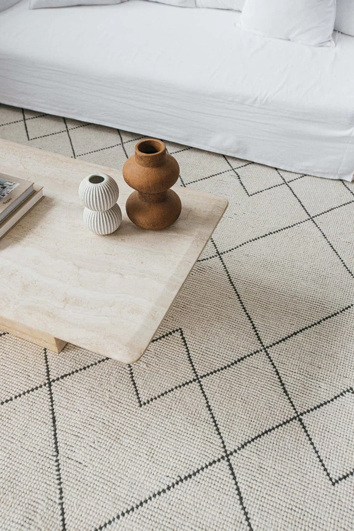 Miss Amara All Rugs Zane Ivory Tribal Pattern Wool Rug