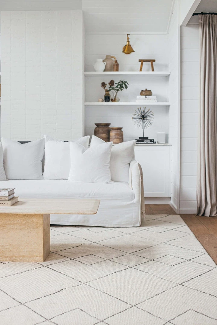 Miss Amara All Rugs Zane Ivory Tribal Pattern Wool Rug