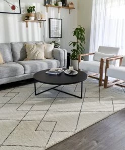 Miss Amara All Rugs Zane Ivory Tribal Pattern Wool Rug