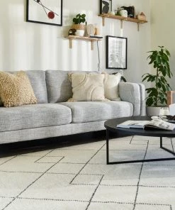 Miss Amara All Rugs Zane Ivory Tribal Pattern Wool Rug