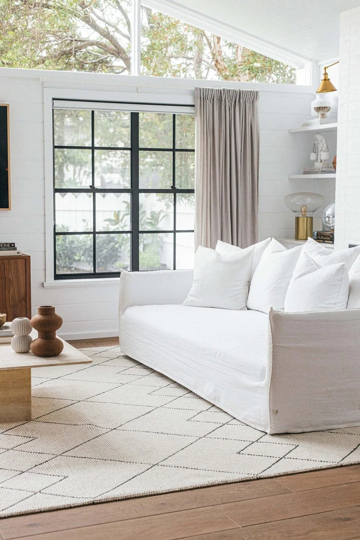 Miss Amara All Rugs Zane Ivory Tribal Pattern Wool Rug