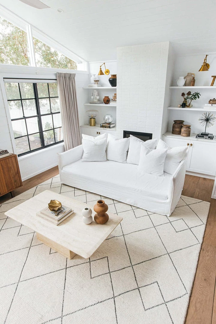 Miss Amara All Rugs Zane Ivory Tribal Pattern Wool Rug