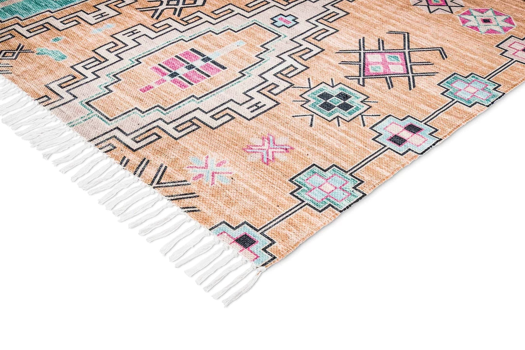 Miss Amara Zelda Cream Multi-Colour Abstract Tribal PET Rug