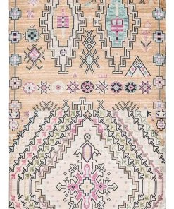 Miss Amara Zelda Cream Multi-Colour Abstract Tribal PET Beach And Picnic Rug All Rugs