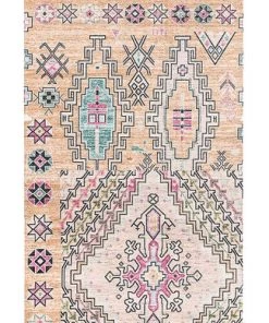 Miss Amara Zelda Cream Multi-Colour Abstract Tribal PET Runner Rug